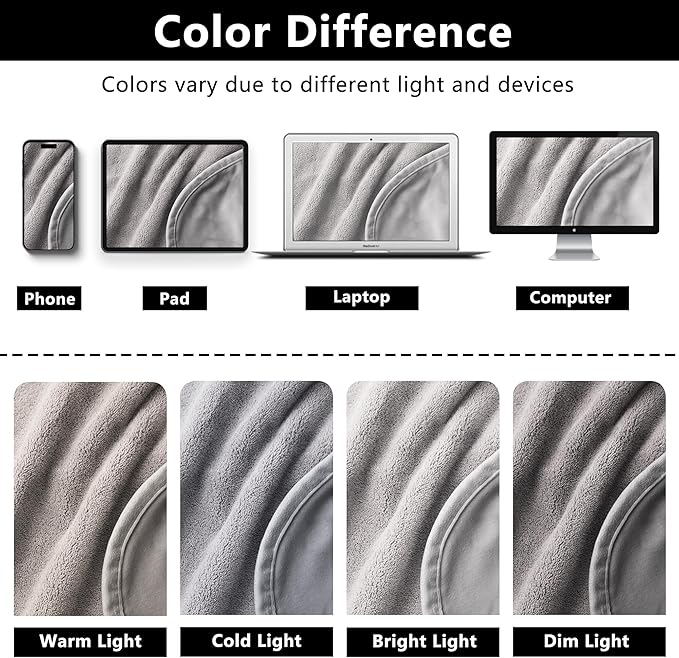 Waterproof Blanket for Couch, Leak Proof Dog Bed Blankets Reversible, Pet Throw Sofa Furniture Protector Machine Washable-52 x82,Light Grey+Dark Grey