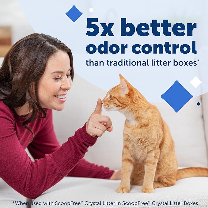 PetSafe ScoopFree Reusable Tray with Crystal Litter - Reduces Waste - Durable Plastic Litter Insert - Fast-Acting Odor Control - Easy to Clean - Self-Cleaning Litter Box Compatible