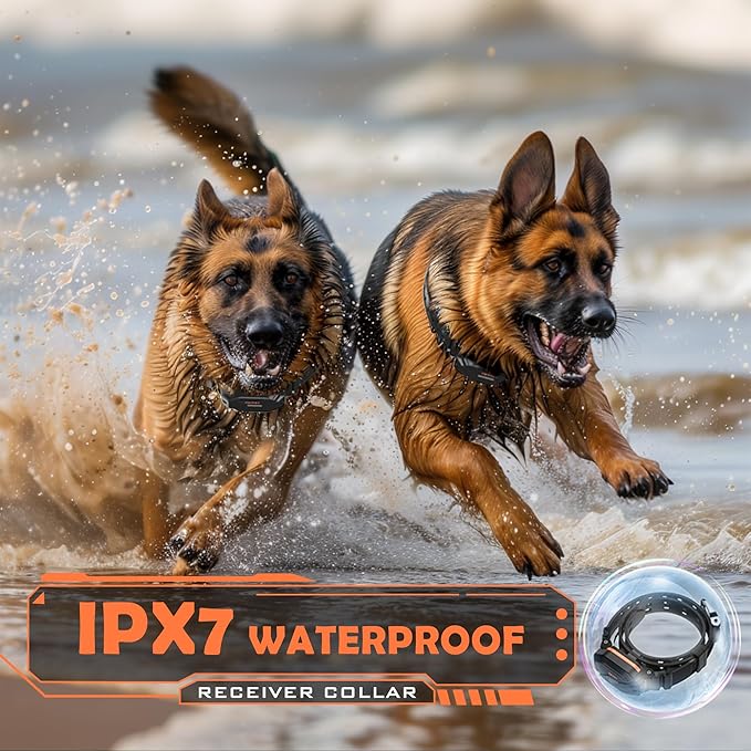 PATPET Dog Training Collar, 1.2 Mile Range 101 Training Levels Dog Shock Collar with Remote Control (15-150 lbs), Waterproof 100% Safe E Collar for Large Dogs (Black with Vivid Orange, 2 receivers)