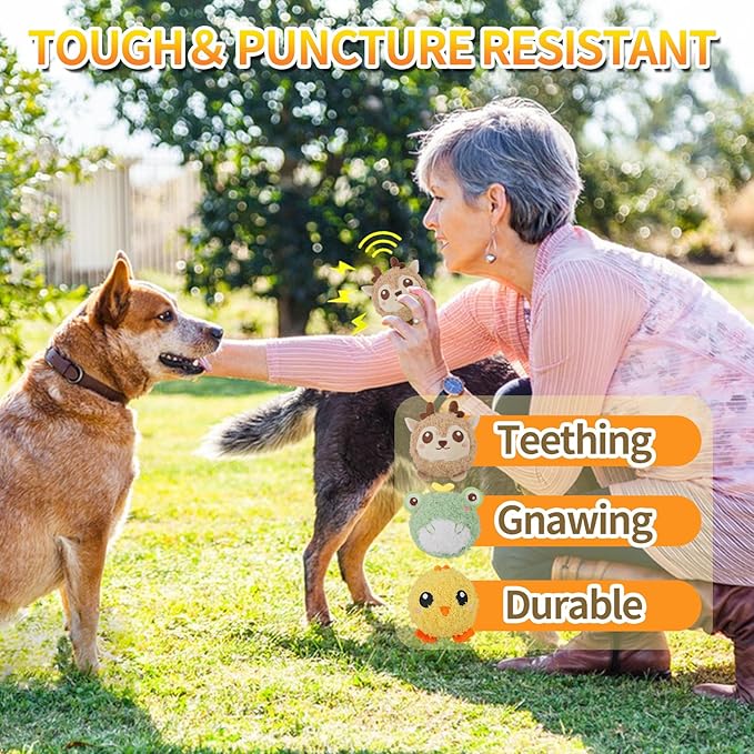 D KING D KING 3Pack Squeaky Dog Balls,2 in1 Funny Puppy Ball Toys,Birthday Dog Toy for Small Medium Dogs (Farm Ball)