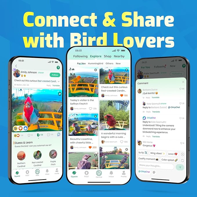 HIXX Smart Bird Feeder with Camera, AI Identify Birds & Auto Capture, 2K HD Live Camera Birdwatching with Color Night Vision for Bird Lovers Gifts Include Magnetic Toy