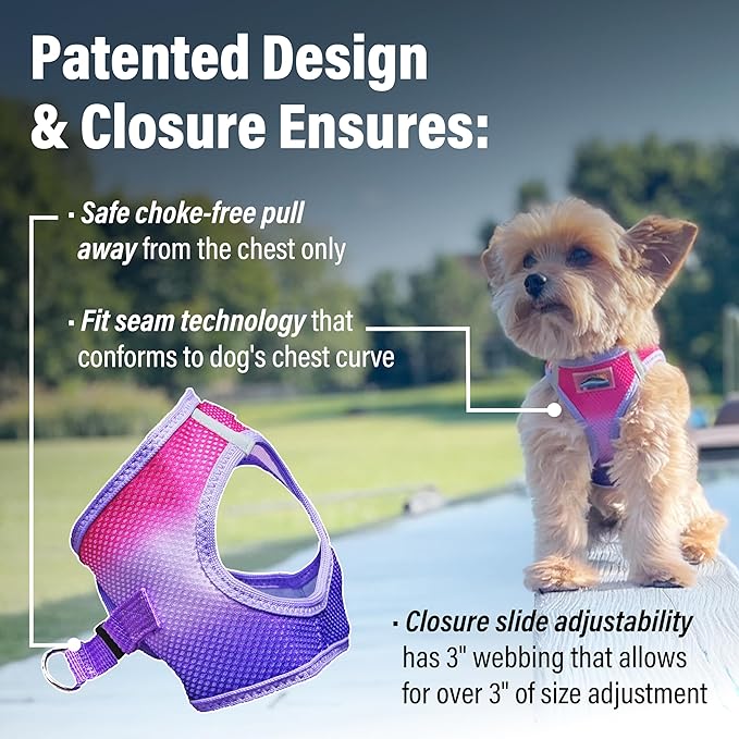 Doggie Design Dog Harness - No Choke Dog Harness, Dog Vest, Mesh Polyester, Pet Harness, Simple Step in and Go Design, Harness for Dog - Raspberry Sundae, S