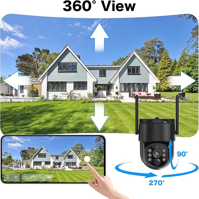 Solar Security Cameras Wireless Outdoor, 5G/2.4G Solar WIFI Cameras for Home Security,Battery Powered Outside Camera,Human Detection, Color Night Vision, 2-Way Talk for home Porch/Garage/Yard