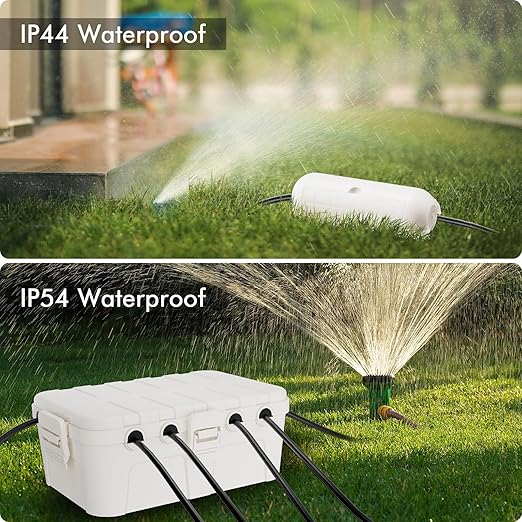 RESTMO 5-Piece Outdoor Waterproof Electrical Box Set – 12.5" x 8.5" x 5" Large & 7.1" x 2.3" x 2.3" Small, Weatherproof Boxes for Power Strip, Outlet, Plug, Socket, Timer, Holiday Light, White