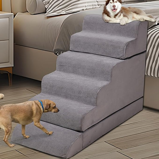 24-30inches High Dog Stairs & Steps for High Beds Tall, LitaiL 29inch 6 Steps Pet Stairs/Steps for High Beds Large Dogs, Non-Slip Dog Ramps for Small Dogs, for Older Cats