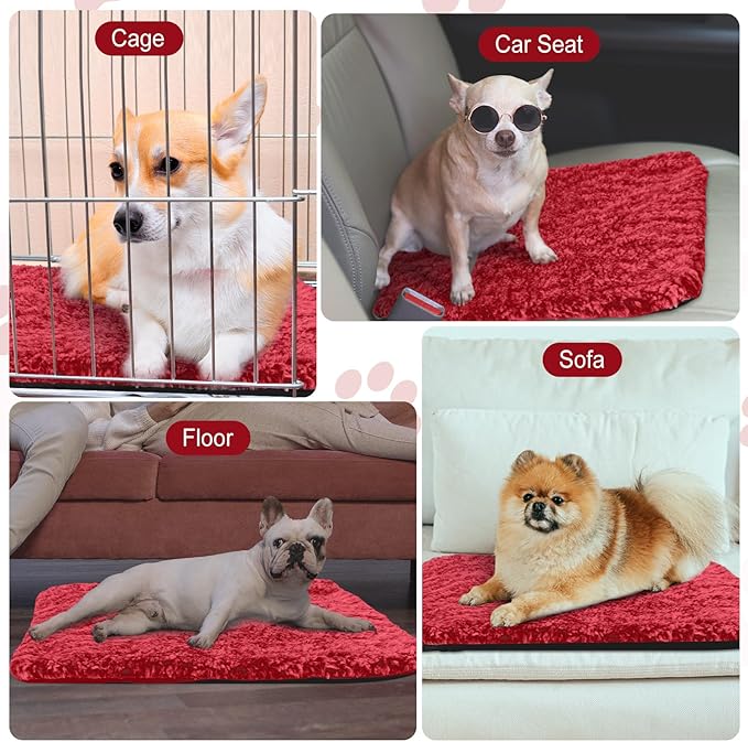 4 Pack Self Warming Cat Pads Self Heating Cat Mat Washable Homeless Dogs Thermal Pads Kennel Pad Reflects Body Heat Warm Crate Bed Mat for Indoor Outdoor Pet(Red,16 x 20 Inch)