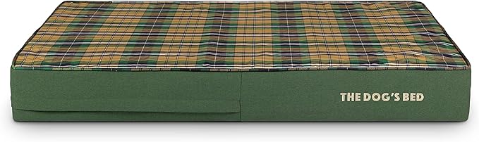 The Dog’s Bed Orthopedic Memory Foam Dog Bed, XXL Green Tartan, Pain Relief for Arthritis, Hip & Elbow Dysplasia, Post Surgery, Lameness, Supportive, Waterproof Washable Cover, Veterinary Approved