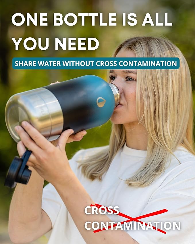 Dog Water Bottle, Insulated Dog Travel Water Bottle, Stainless Steel Pet Water Bottle Dispenser Portable Food and Water Bowl for Dogs with Carrying Case for Walking Dog Canteen Travel Kit