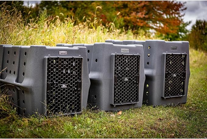 Dakota 283 Canine Rough and Tough Economy Dog Crate w/ Removable Two-Way Door - Heavy Duty Outdoor Kennel for XL Breed Dogs (Dark Granite, Extra Large)