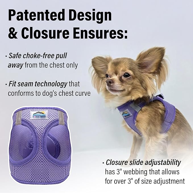 Doggie Design Dog Harness - No Choke Dog Harness, Dog Vest, Mesh Polyester, Pet Harness, Simple Step in and Go Design - Paisley Purple - S