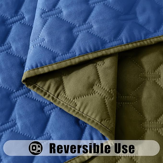 Smiry Waterproof Dog Bed Cover Blanket, Soft Reversible Pet Blanket, Washable Leakproof Cats Dogs Couch Cover for Sofa, Couch, Furniture, Plaid (30x70 Inch, Green/Navy)