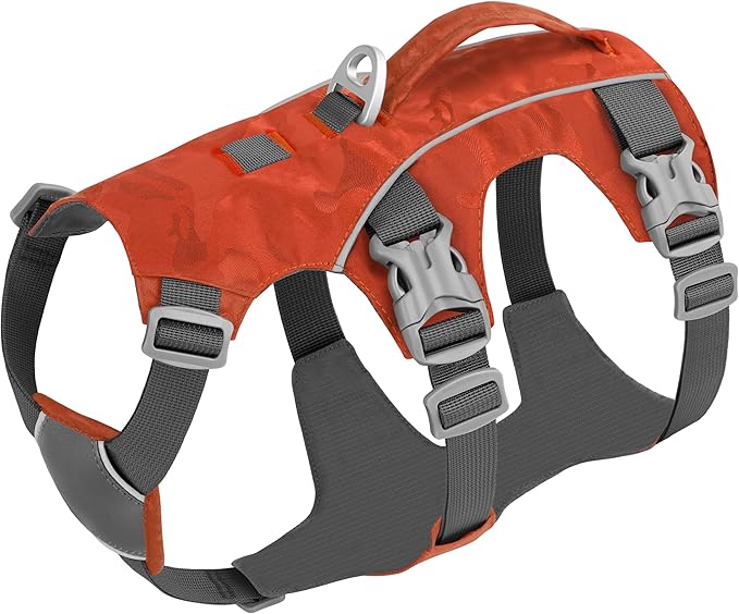 Escape Proof Dog Harness Small Sized Dog, Lightweight Full Body Pet Vest with Lift Handle & Leash Clip, Reflective Adjustable No Slip Dog Harness for Daily Walking(Vermilion,Chest:16-27")