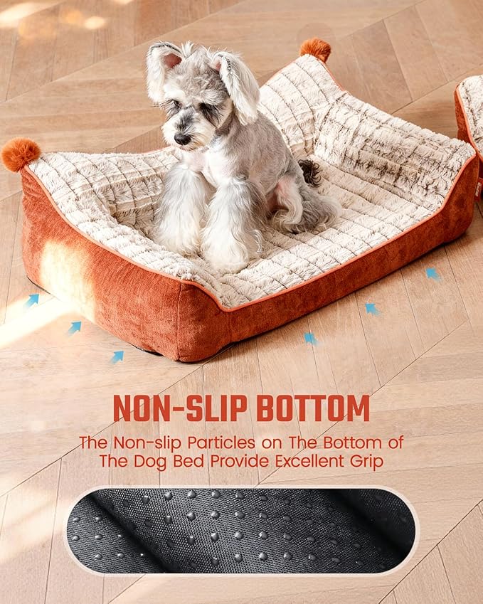 Orthopedic Dog Bed for Large Sized Dogs, Waterproof Supportive Egg Crate Foam Medium Dog Couch, Pet Bed with with Removable Bolsters, Washable Cover Non-Slip Bottom, (36''×26''×7.5'')