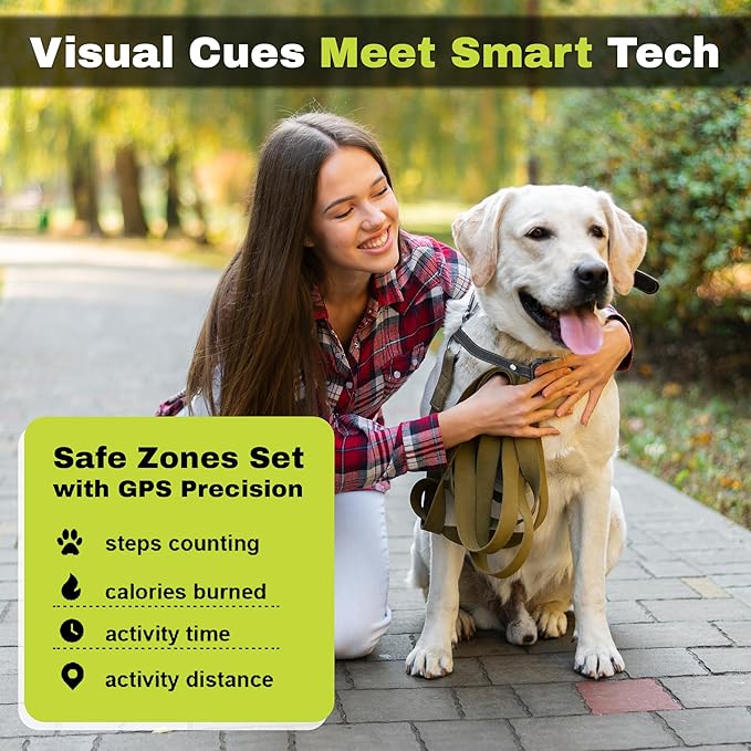 Customizable GPS Dog Collar Fence System, Waterproof LCD Collar & – Wireless Dog Fence, Wireless Pet Collar & App-Controlled Dog Training Collar