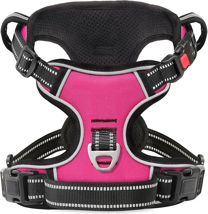 Timos No Pull Dog Harness, No Choke Front Lead Dog Reflective Harness, Adjustable Soft Padded Pet Vest with Easy Control Handle for Small Medium Large Dogs, S