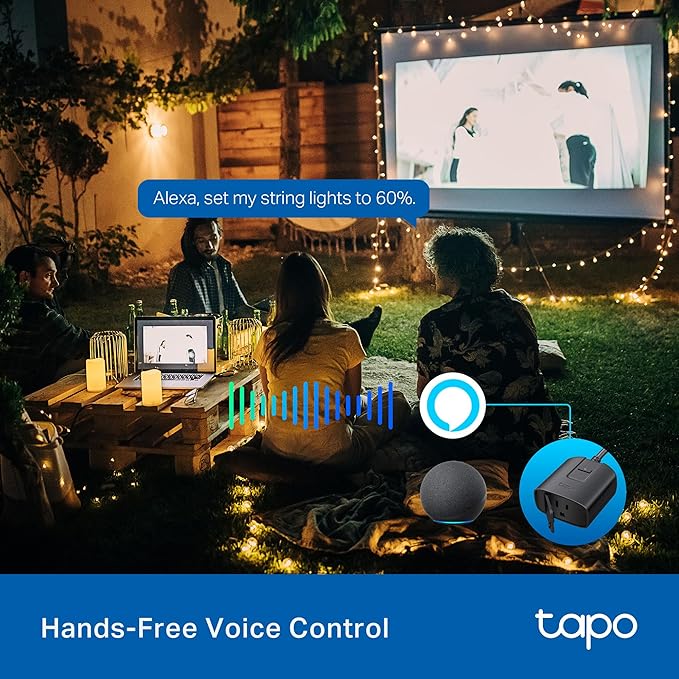 Tapo Outdoor Smart Dimmer Plug for Outdoor Lights, Matter, App Control, IP65 Weather Resistant, Works with Siri, Alexa, Google, ETL Certified, Energy Monitoring,150WLED/CFL, 2.4GHZ WiFi Only, P430M