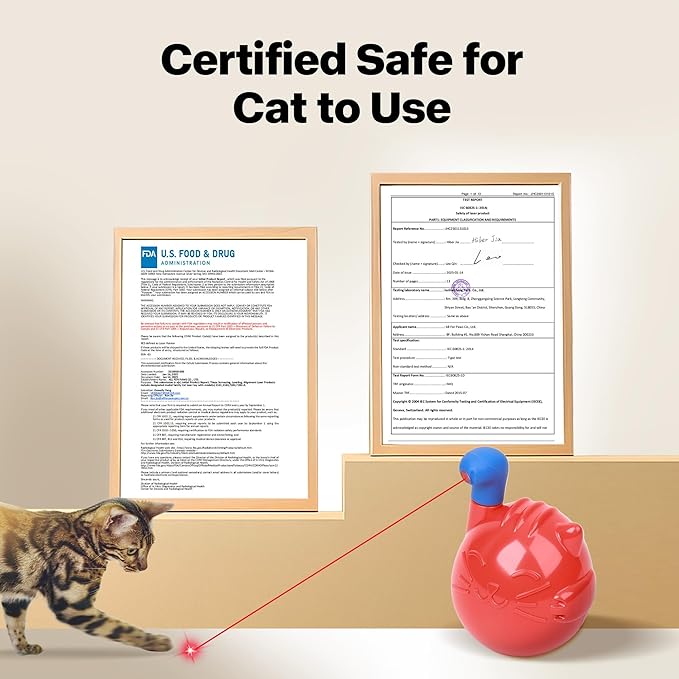 Pet Prime Cat Laser Toy 360° Random Rotation Cat Laser Pointer Toy Rechargeable Automatic Interactive Cat Toy for Bored Indoor Cats/Kittens Self Play