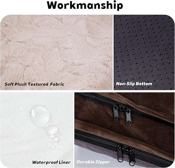 Orthopedic Dog Bed Couch for Large Sized Pets with Egg Foam Support, Four-Sided Bolster Cushions, Soft Tear-Resistant Fabric, and Removable Machine Washable Plush Cover