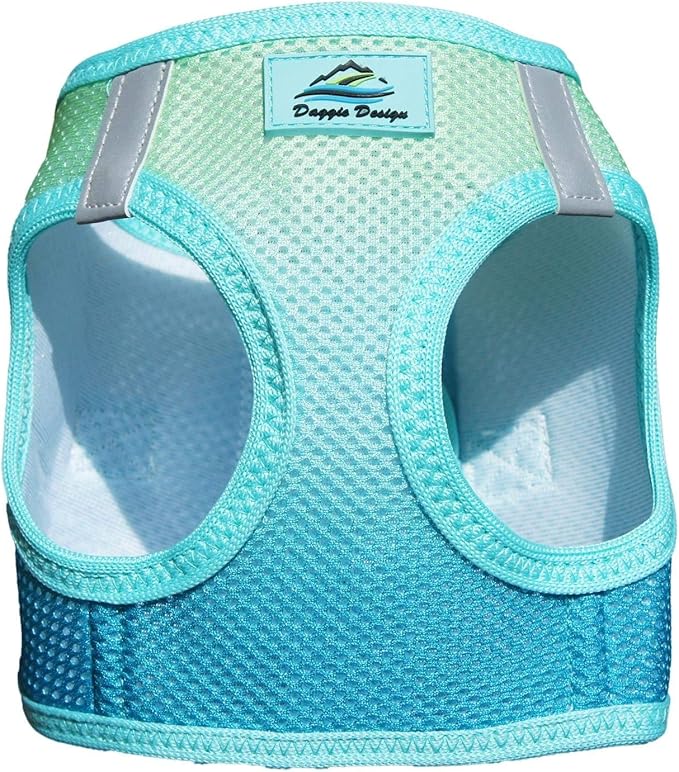 Doggie Design No Choke Dog Harness - Simple Step-in and Go Dog Vest for Small, Medium, and Large Breeds - Breathable Mesh Polyester Pet Harness - Aruba Blue - XL
