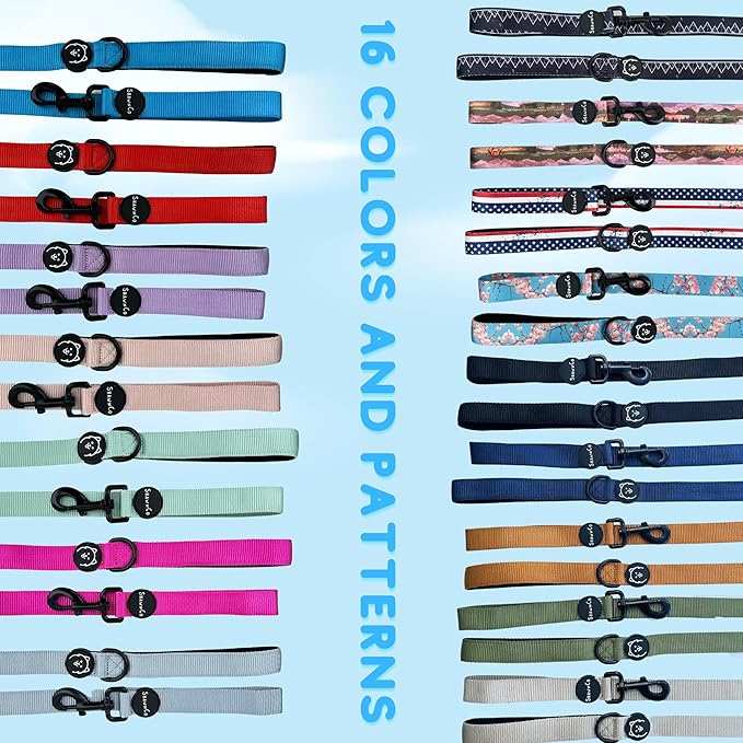 ShawnCo Dream Walk Dog Leash- Premium, Nylon Pet Leash with Soft Neoprene Handle for Small, Medium and Large Dogs (Orchid, Medium/Large)