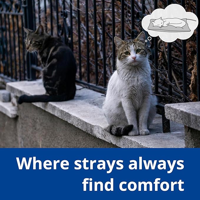 Outdoor Heated Cat Bed, Soft Pet Heating Pad with Steel-Wrapped Cord, Outside Pet Warmer for Feral Cats and Dogs, 19.7" x 15.7", 40 Watts