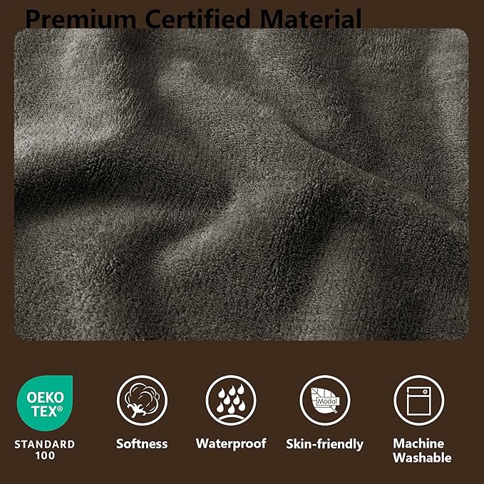 Waterproof Blanket for Bed, Leak Proof Dog Couch Blankets Reversible, Pet Throw Sofa Furniture Protector Machine Washable-82 x120,Light Brown+Dark Brown