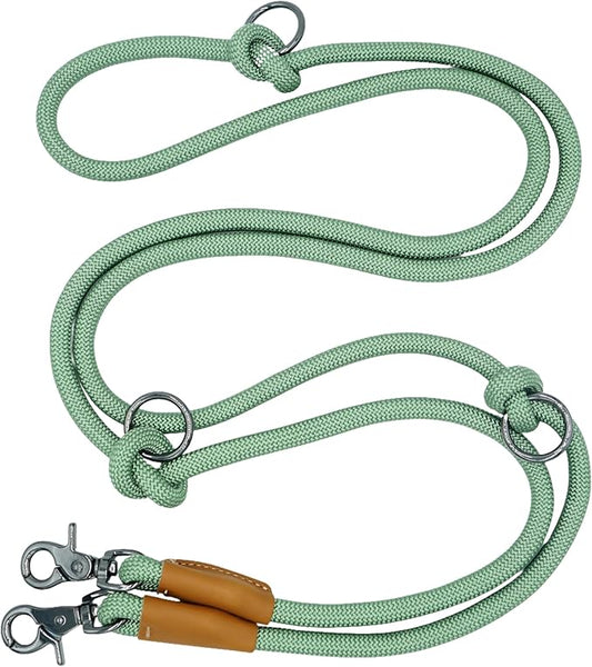 8FT Hands Free Dog Rope Leash, Waist Body Running Leash for Dog Walking (Sage Green, 8FTx10MM)