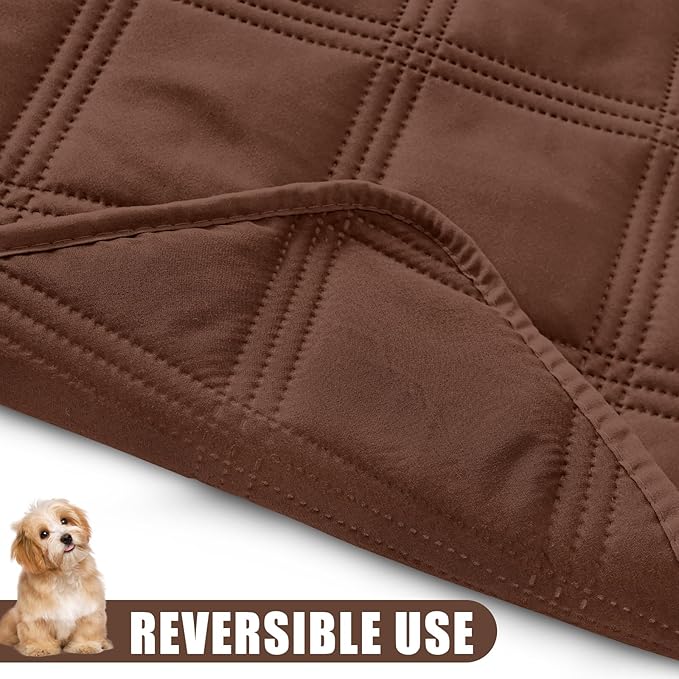 Smiry Waterproof Dog Bed Cover Blanket 40x80, Soft Reversible Pet Blanket, Washable Leakproof Cats Dogs Couch Cover for Sofa, Couch, Furniture, Lattice, Brown/Brown