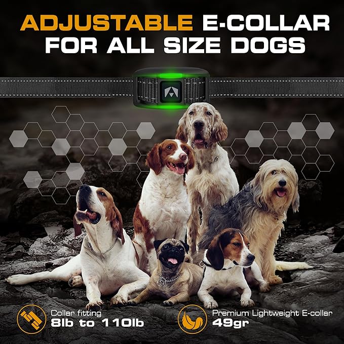 INVIROX 2026 Edition Dog Training Collar, 123 Levels for Reactive or Stubborn Dogs, 1100yd Long-Range E Collar, Waterproof Rechargeable System with Manual Bark Control for Large Dogs