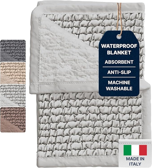 PAULATO BY GA.I.CO. Waterproof Blanket – 24x67” Changing Absorbent Pad for Incontinence – Machine Washable Stain-Resistant Protector for Couch Sofa or Bed – Reusable Waterproof Cover