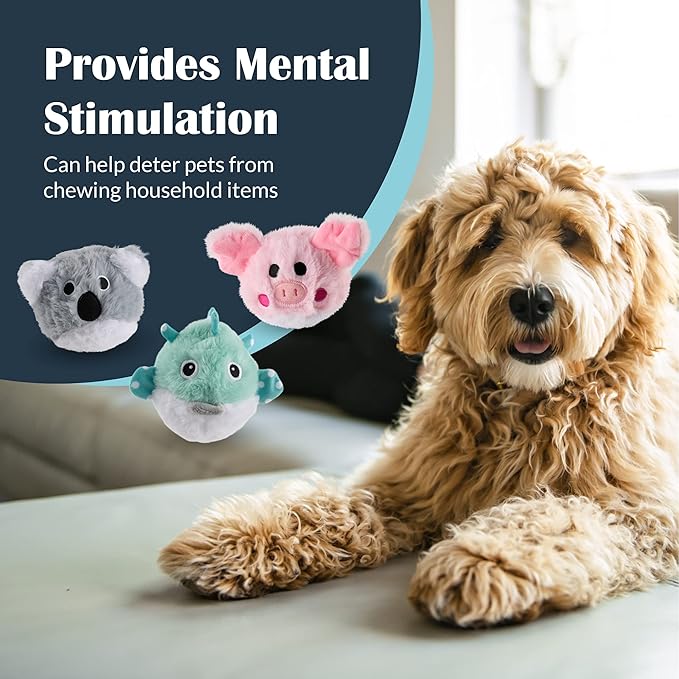 Flourish Pets 2 in 1 Multi-Layer Chew Toy for Active Dogs | Non-Toxic BPA Free Double Stitched Soft Fabric Exterior Dog Toys | Long-Lasting Dog Plush Toys - Prickles Small Pack (4″)