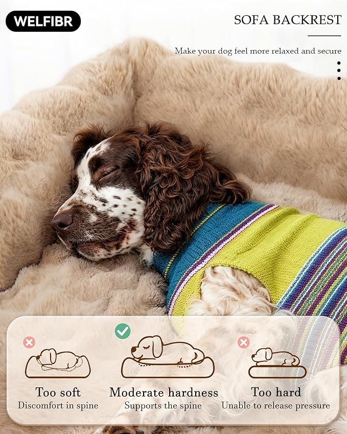 48" Dog Couch Bed for Large Dogs, Orthopedic Dog Sofa with Thick Supportive Foam, Washable Removable Cover, Furniture-Style Pet Bed for Living Room