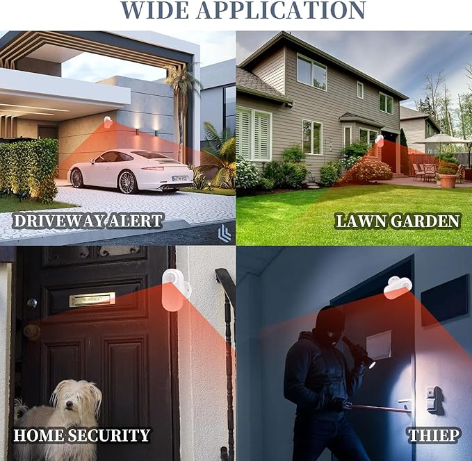 Waytronic Wireless Motion Sensor Alarm Indoor,Door Motion Activated Bell for Home Doorway,Business Entry,Garage Security,Store Entrance,Pet/Elderly/Dementia Patient Monitoring,(1 Receiver+1 Sensor)