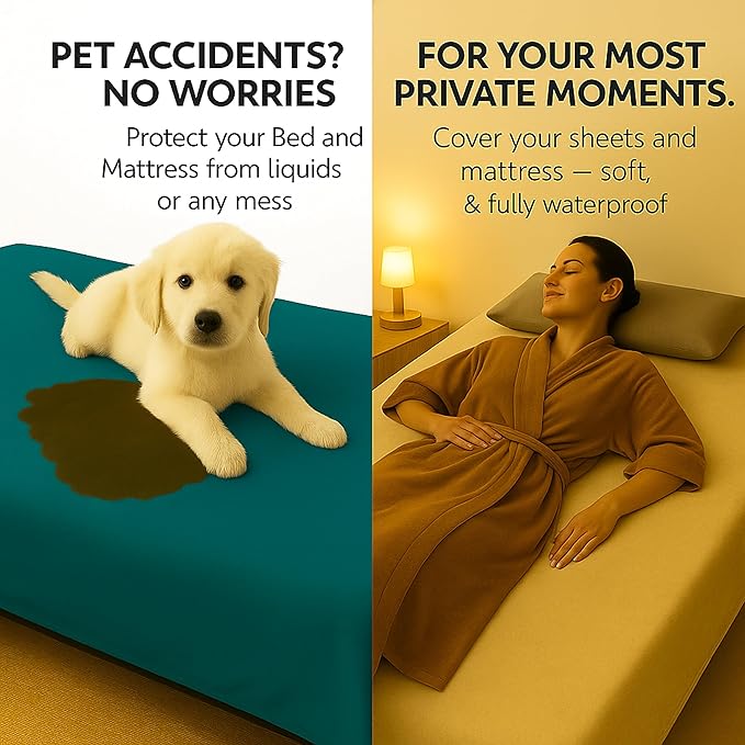 Waterproof Dog Blanket - Multipurpose Lekproof Blanket for Pets or Adults - Furniture Protector for Bed, Couch, Water Proof & Stain Resistant Easy to Clean Throw Blanket, Reversible Blue 50"x60"