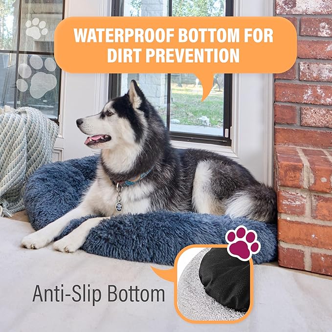 Active Pets X-Lg Dark Grey Dog Bed Up to 100lbs, Calming Orthopedic Pet Bedding for Anxiety Relief, Joint Support & Comfort, Washable Dog Furniture