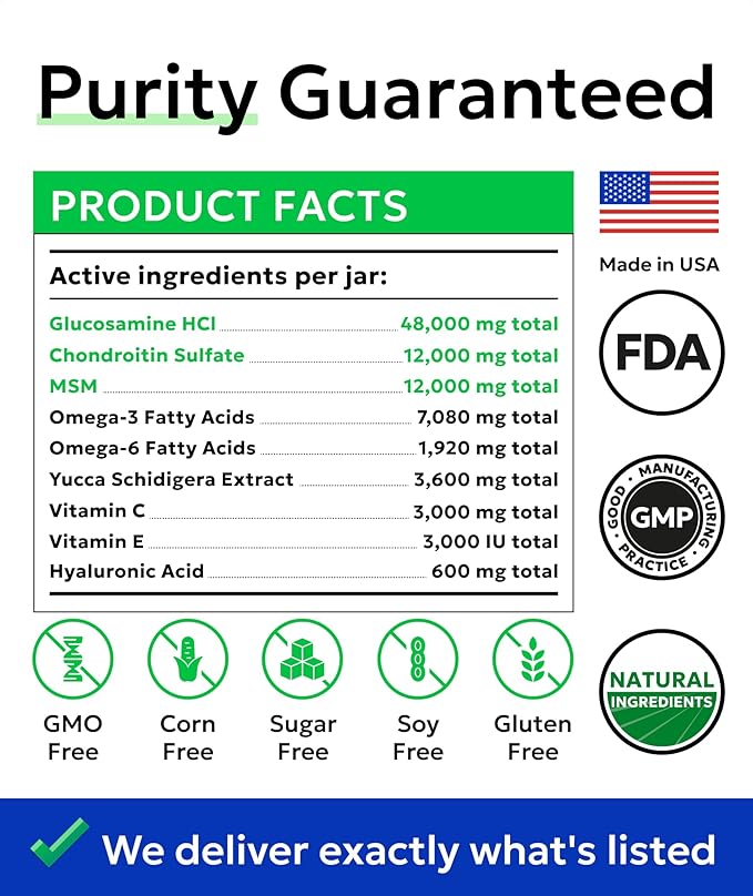 Bark&Spark Senior Advanced Glucosamine Chondroitin for Dogs - Hip Joint Pain Relief - Old Dog Joint Chews Large & Small Breed - Hip Joint Chews Joint Health Care Treats - 120Ct