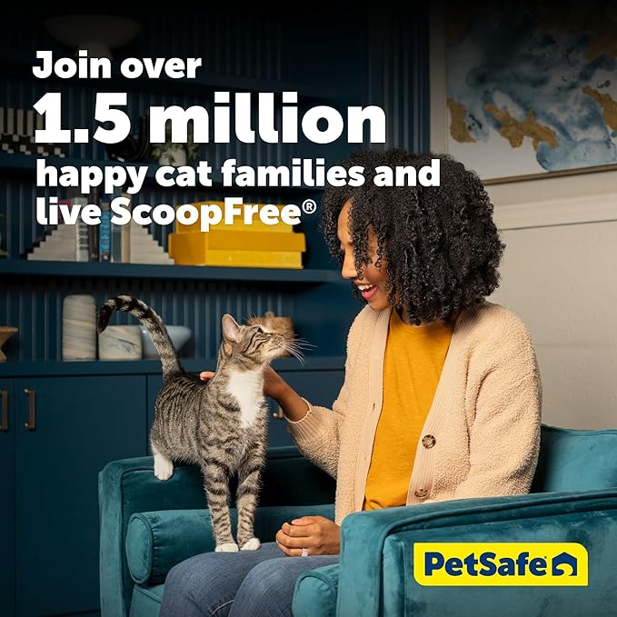 PetSafe ScoopFree Crystal Pro Self-Cleaning Cat Litter Box System – Enclosed Front-Entry – Advanced Odor Control – Includes 1 Disposable Crystal Litter Tray – Black (ZAL00-18159)