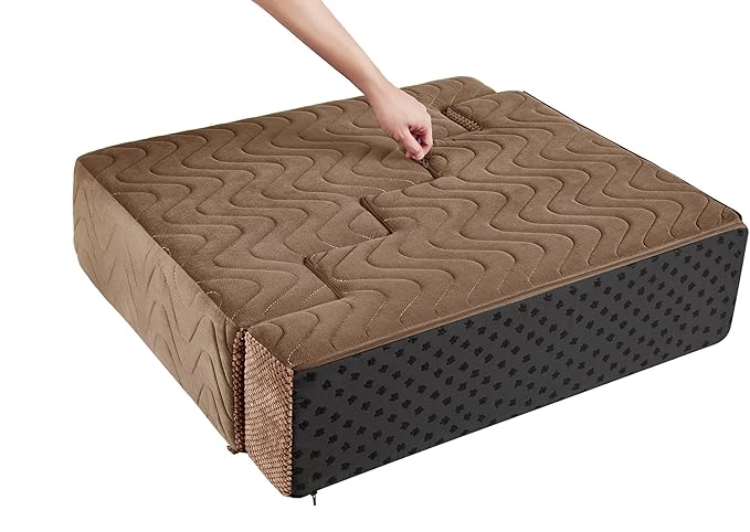 Dog Stairs for Bed, Dog Steps for High Bed, Pet Steps for Small Dogs and Cats, Non-Slip Balanced Pet Ramp Indoor (Brown, 18.2" H x 15" W x 24" L, 4)