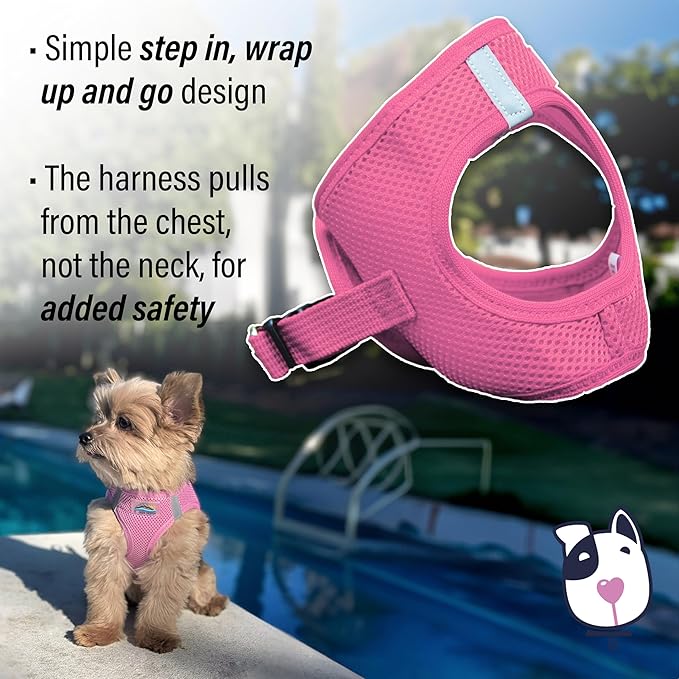 Doggie Design Dog Harness - No Choke Dog Harness, Dog Vest, Mesh Polyester, Pet Harness, Simple Step in and Go Design, Harness for Dog - Candy Pink, S
