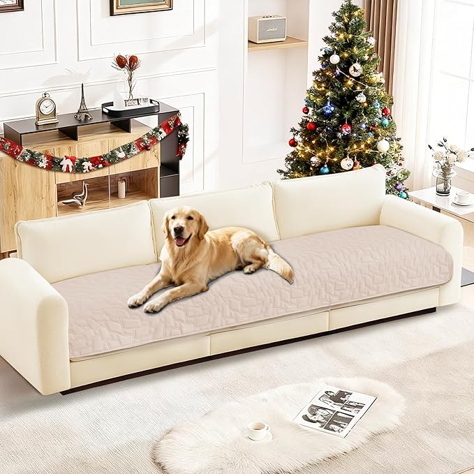 Waterproof Couch Covers for Pets, Waterproof Dog Bed Cover, Anti-Slip Soft Dog Blankets, Couch Cover for Dogs Washable, Pet Blanket for Puppy Large Dogs Cat (30x70 Inch, Beige)