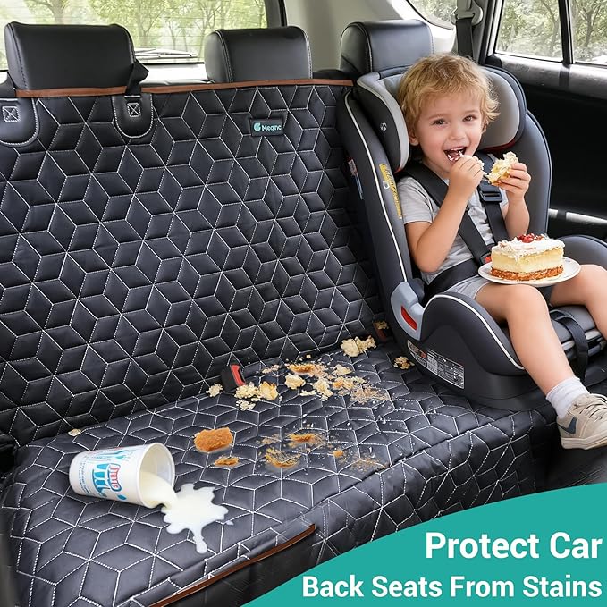 Bench Seat Covers for Trucks,Dog Car Seat Covers for Ford f150/Ram1500/Nissan Frontier/Toyota Tacoma/GMC Canyon,Nonslip Truck Seat Cover for Dogs (Brown)