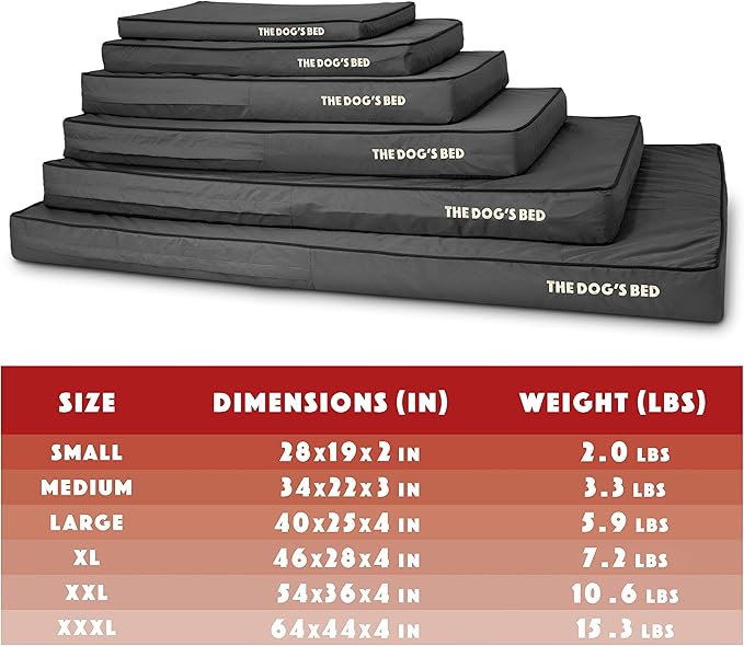 The Dog’s Bed Orthopedic Memory Foam Dog Bed, Medium Grey & Black, Waterproof, Supportive Dog Bed with Replaceable Covers, Veterinary Approved