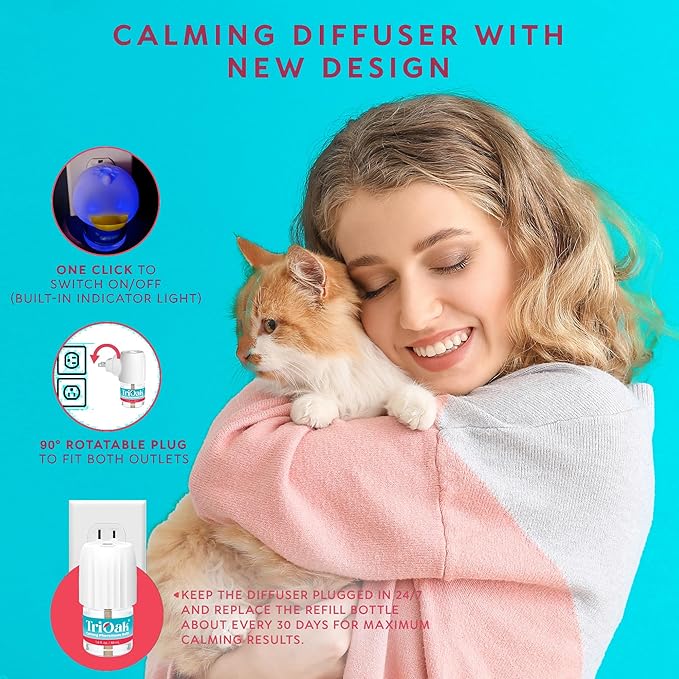 Cat Pheromones Calming Diffuser: Premium Cat Calming Diffuser - Cat Pheromone Diffuser - Pheromone Diffuser to Calm Cats - Cute Shape Feline Pheromone Diffuser, 2Pack (Mint)