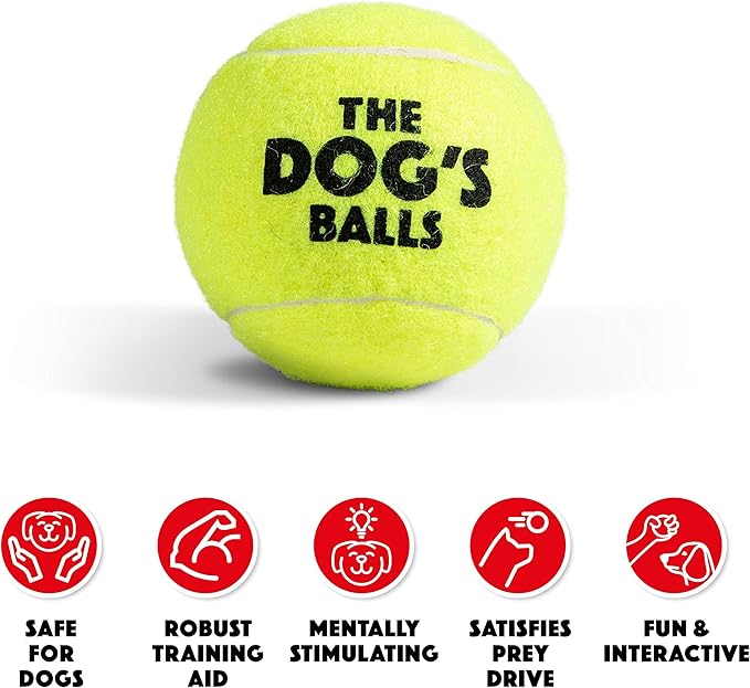The Dog's Balls, Dog Tennis Ball, Yellow 12-Pack,Strong Toy for Agility Training, Puppy Training, Play, Exercise & Fetch, 2.5 Inch Diameter