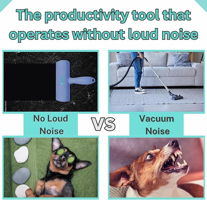 Pet Hair Remover Roller – Reusable Self-Cleaning Fur Removal Tool for Dogs & Cats – Ergonomic & Eco-Friendly Lint Roller for Couch, Carpet, Bed, Car Seat & More (Blue)