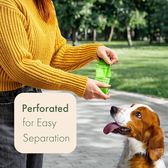 Dog Poop Bag Rolls 300 Count, Not-Made In China, Biodegradable, Leak Proof and Extra Thick Refill Bags For Dogs and Cats, Unscented Earth Friendly Waste and Doggy Litter Bag