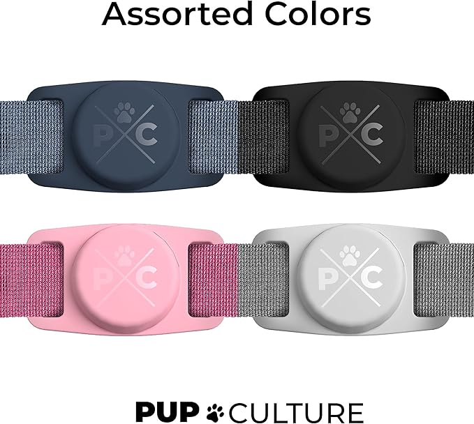 Pup Culture AirTag Dog Collar | Durable & Protective Dog AirTag Holder - Track Your Pet Using Apple AirTag Technology - Dog Collar AirTag Holder -for Dogs and Cats