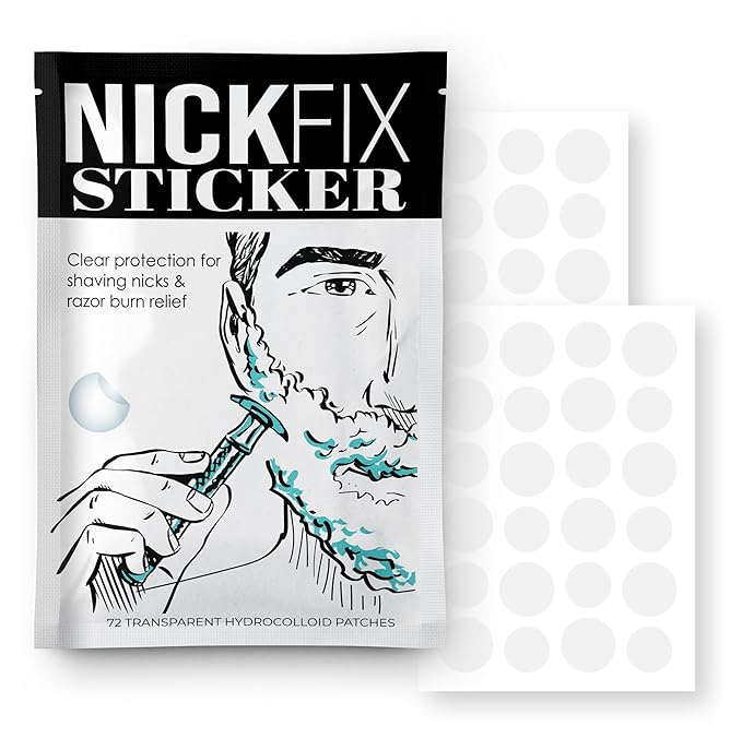 NICK FIX Shaving Patch Gifts for Men, Stocking Stuffer & Christmas Gift Idea, Holiday Shaving & Beard Care Kit, Travel Grooming Gift for Dad, Husband or Him, FSA Eligible, Styptic Pencil Alternative