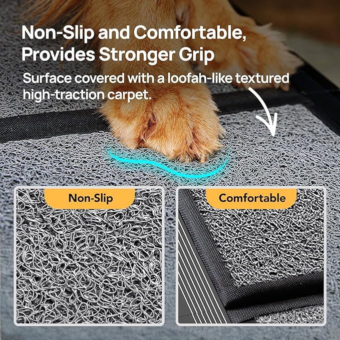 Dog Ramp for Car 71'' X-Long & 17.2" Wide Folding Dog Ramps for Large Dogs with Non-Slip Rug Surface Portable Dog Car Ramp for SUV Car & Truck, Outdoor Dog Ramp Up to 250 LBS