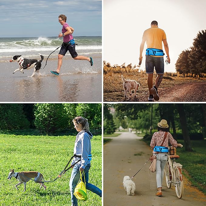 LIOPARD Dog Large Treat Bags Training Pouch Hands Free Waist Belt Puppy Small Waterproof Fanny Pack Pet Accessories Waste Bags with Dispenser for Travel Running Walking Hiking Agility (Blue)